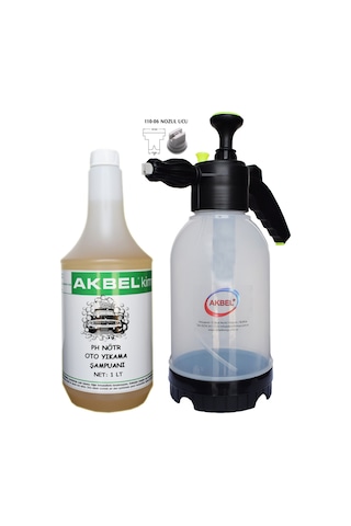 Akbel Köpük Yapan Basınçlı Pompa 2 Lt Ph Nötr Oto Şampuanı 1 Lt