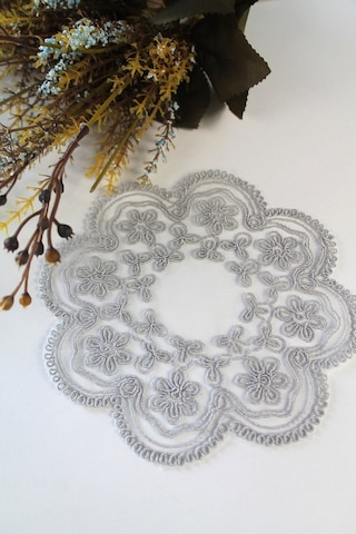 6 Adet Füme Sekizgen Modern Kırık Beyaz Bardak Altlığı & Kokteyl Beyaz