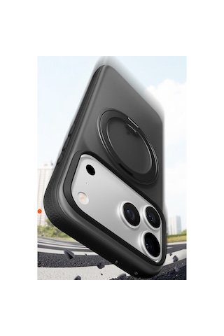 Torras Apple iPhone 17 Pro / 18 Pro Uyumlu O Stand R Fitness Serisi Magsafe Kılıf Siyah
