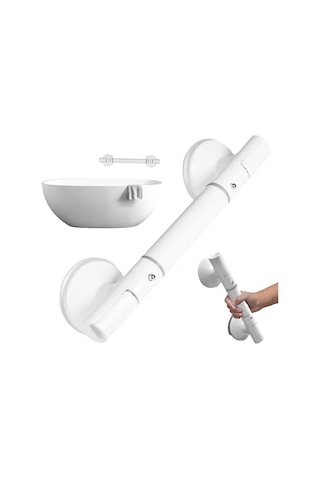 Sunup Sn-29185 35 Cm Vantuzlu Kayma Düşme Önleyici Banyo Tuvalet Denge Tutacağı Gri