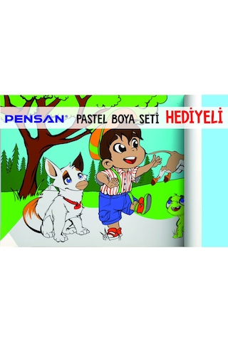 30x120 Boyama Rulosu Yaman Çiftlik Hayatı + Pensan 12'li Pastel Boya Kalemi
