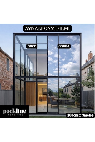 Kendinden Yapışkanlı Çizilmez Aynalı Cam Filmi 100cm X 3metre