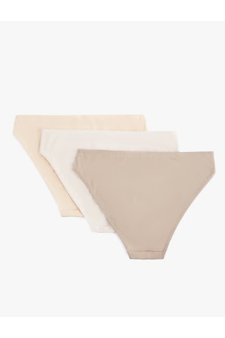 Koton Rahat Kalıp Pamuklu 3'lü Brief Külot Seti Bej 6wlk30083mk Ekru