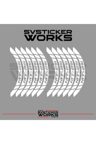 Yamaha Mt25 Jant Şeridi Geniş Sticker Dıştan İçe Kaliteli Yüksek Yapışkanlı Sticker Beyaz