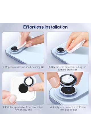 Apple Uyumlu iPhone 17 Air Kamera Koruyucu Premium Safir Gece Çekim Destekli Lens Koruma Parlak Temperli Cl