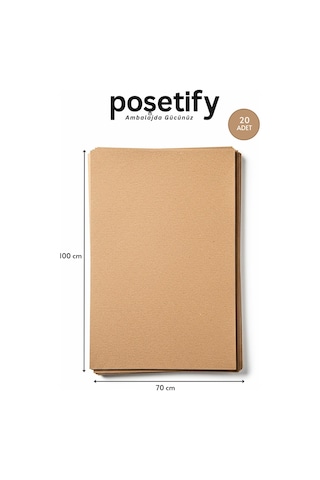 Düz Kraft Paketleme Kağıdı 20 Lu 70x100 Cm Çok Amaçlı Ambalaj Kâğıdı