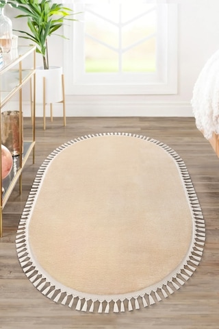 Valeryhome Vl Comfort Düz Saçaklı Peluş Düz Yolluk Bej Vizon