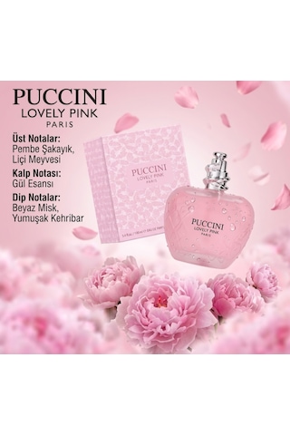 Puccini Lovely Pink Edp 100 Ml Kadın Parfümü Pembe Şakayık & Gül Esaslı Viral Uzun Süre Kalıcı Özel Seri Çiçeksi - Meyve - Odunsu