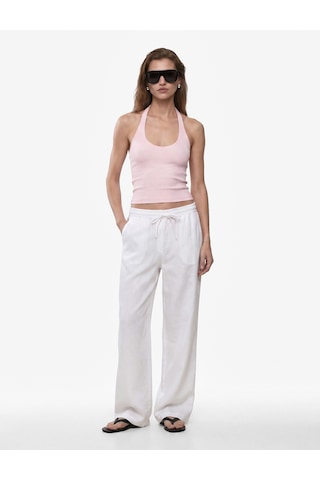 Koton Pamuklu Ribanalı Slim Fit Sırt Dekolteli U Yaka Bluz Pembe 6sak10338ek Gül