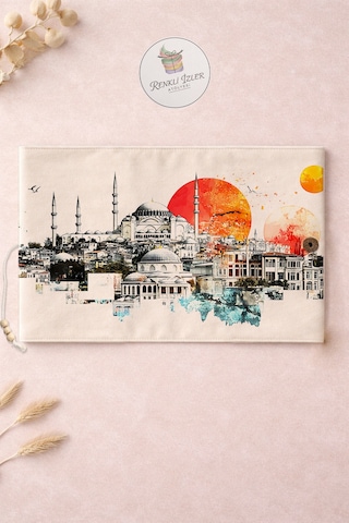 Kitap Kılıfı Ve Metal Ayraç Seti İstanbul Günbatımı