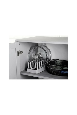 Orret Home Plastik 6 Bölmeli Tencere Kapağı Ve Tabak Düzenleyici Organizer, Dolap İçi Ve Tezgah Üstü Sku: Smg8690010198617 Açık