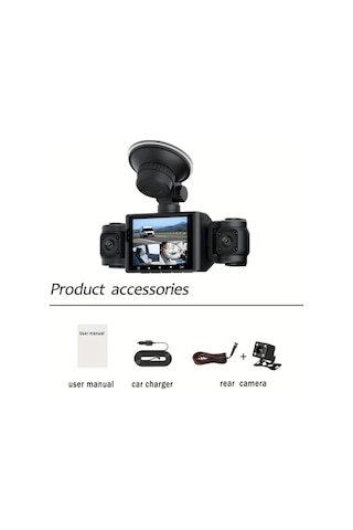 Xuweiwei 360 Derece 4 Kanalli Dash Cam 1080p On Sag Sol Arka 480p 4 Lens Without Card Gece Gorusu Wdr 64gb Opsiyonel 24h Park Modu