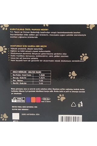 Okro Kurutulmuş Tavuk Ayağı Köpek Ödül Maması 500 G