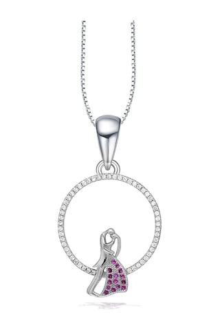 Brezza Lusso Jewelry Halka Model Sarılan Çift Aşk Sevgi Bağı Kadın Gümüş Kolye 45 CM 45 CM