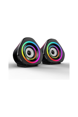 Padalink V-119 Güncellenmiş Siyah Masaüstü Hoparlör - Rgb Işık, 3.5mm + Usb, 3w Güç, Çift Manyetik Full Range, Mini Taşınabilir, Bilgisayar/notebook/ Telefon Uyumlu