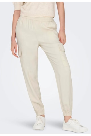 Only Kadın Onlarıs Beli Ve Paçası Lastikli Cepli Yüksek Bel Kargo Pantolon 15245364 Krem