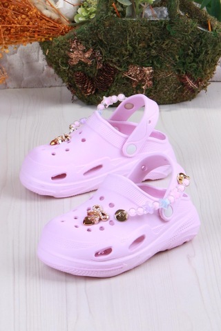 Fort Clx 6990 Plaj Deniz Havuz Terliği Hafif Rahat Esnek Kız Çocuk Terlik PEMBE