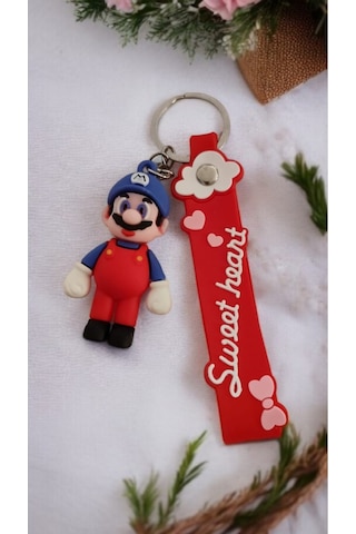 3d Sevimli Süper Mario Figürlü Anahtarlık "sweet Heart" Tasarımı İle Çanta Aksesuar 1 Adet