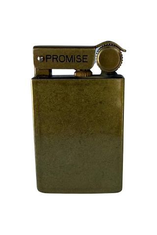 Promise Fırçalı Gold Kapaklı Tek Alevli Metal Benzinli Çakmak