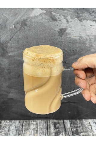 2 Li Borosilikat Cam Kulplu Pinterest Model Bardak Kupa 300ml
