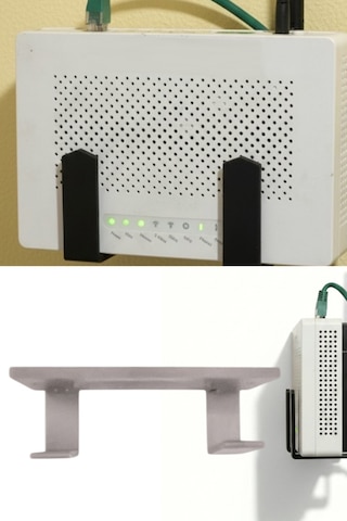 Kendinden Yapışkanlı Gri Duvara Asılabilir Modem Adsl Wifi Router Saklama Duvara Montaj Kutusu Organizer Raf