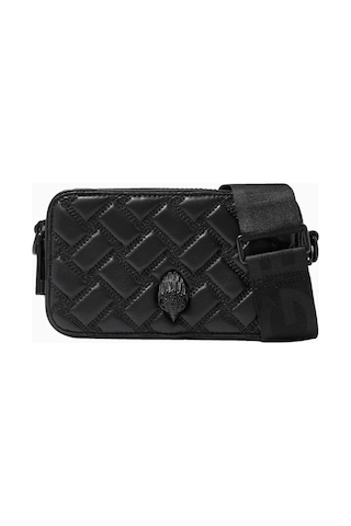 Kurt Geiger Dual Zip Camera %100 Deri Lüks Tasarım Kadın Çapraz Çanta Siyah
