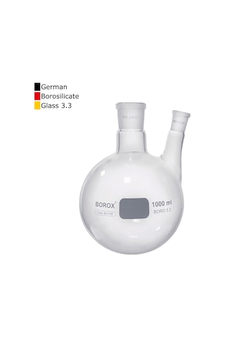 Borox Dibi Yuvarlak Şilifli İki Boyunlu Cam Balon 1 L