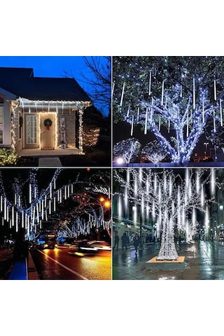 Güneş Enerjili 8 Tüp Birbirine Eklenebilir Meteor Led Beyaz Renk