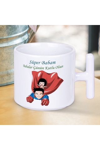 Süper Babam Babalar Günün Kutlu Olsun Baskılı T Kupa Bardak Kahve Çay Seven Babalara Muhteşem Hediyelik T Kupa