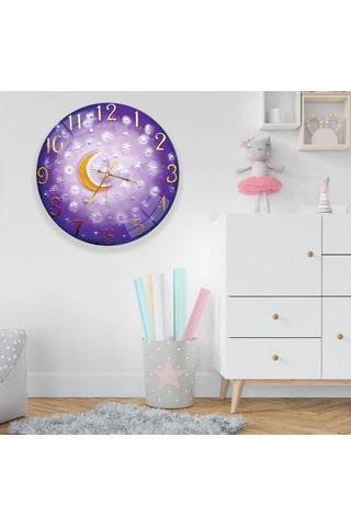 Çocuk Odası Cam Saat - 40 Cm Karışık