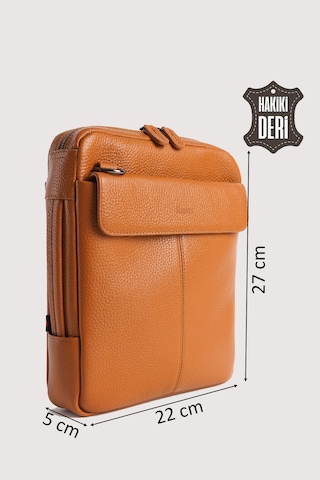 Hakiki Deri Erkek El Çantası Taba Smr9280 Taba