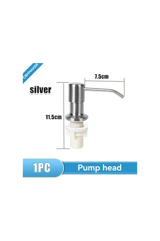 Pompa Kafası-mutfak Lavabo Sıvı Sabunluk Pompası Paslanmaz Çelik 500 Ml Sıvı Sabun Şişesi Lavabo Montaj El Basınçlı Sabunluk Şişesi