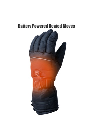 Geeksen Sıcaklık Ayarlı Sıcak Elek Eldiveni, Su Geçirmez Kayganlık Engeli, Fleece İç, Dokunmatik Parmak, Kayak Bisiklet Winter Outdoor, Xl Siyah Siyah