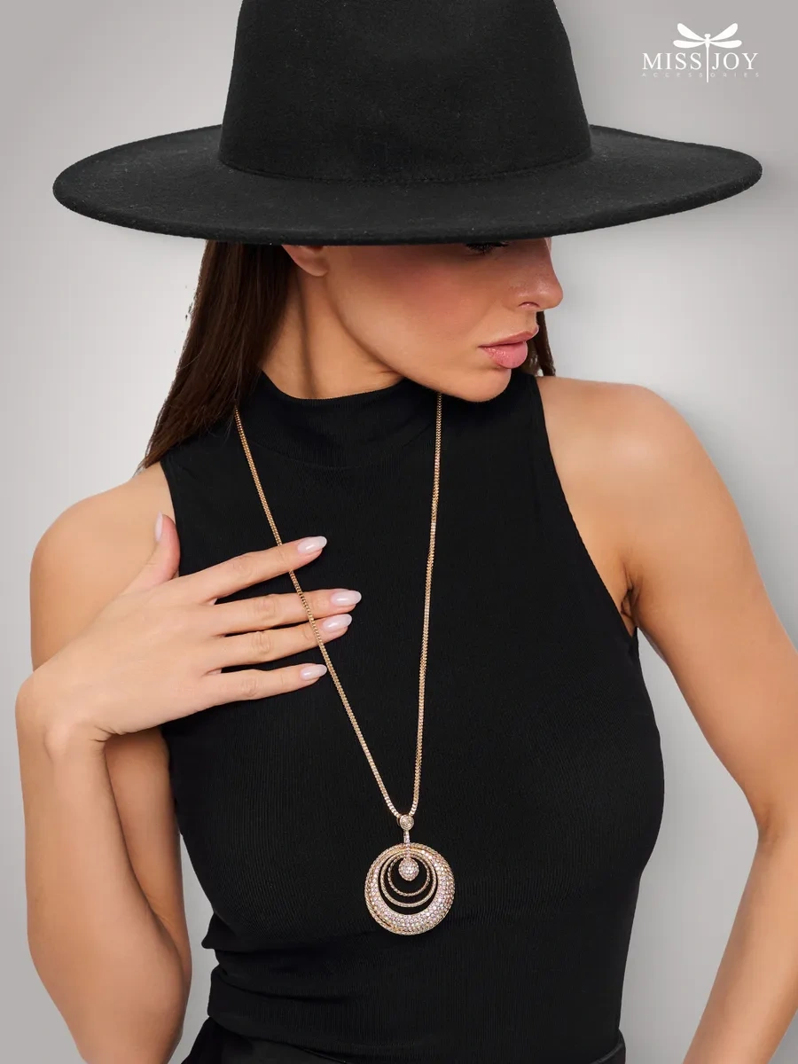 Miss Joy Yuvarlak Pandantifli İnce Uzun Boyun Zinciri 11493136