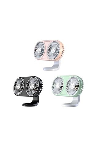 F211 Led Electric Fan Araba Hava Outlet Gösterge Paneli Usb Mini Fan Siyah
