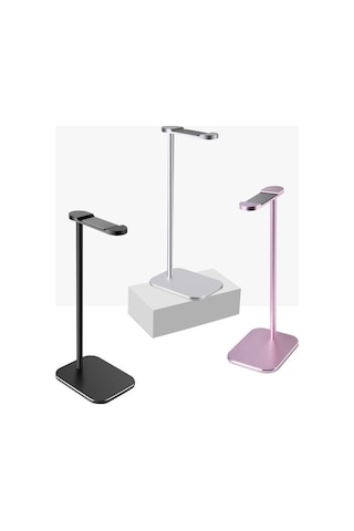 Novahub Taşınabilir Kulaklık Standı Alüminyum, Kaymaz Pembe, Dayanıklı, Ev & Ofis