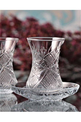 12 Parça Çay Takımı - İncebelli - Göz Dekor Şeffaf