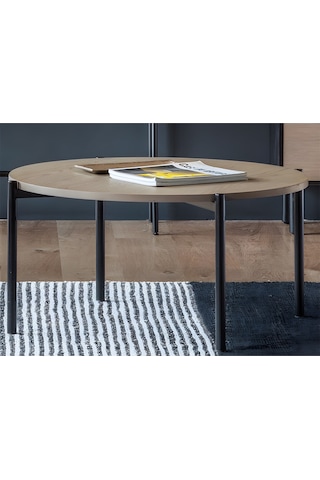 Tia Siyah Metal&ahşap Orta Sehpa