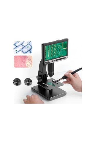Borox Lab Dijital Mikroskop Çift Lens 2000x Büyütme 7'' 12 Mp