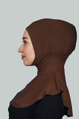 Altobeh Kadın Tesettür Pratik Boyunluklu Hijab - Sporcu Bone Çikolata