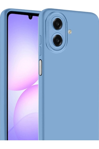 Samsung Galaxy Uyumlu  A07 4g First Silikon - Mavi Düz Renkli