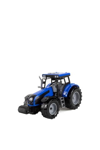 Oyuncak Model Traktör Işıklı Sesli Sürtmeli Traktör Mavi 20 CM
