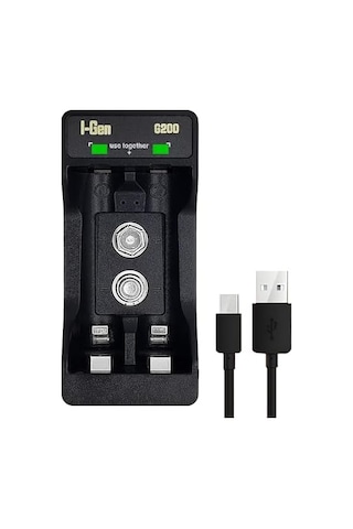 I-gen Batteries D915 2 Li Aa/aaa/9v Pil Şarj Aleti + 1 Adet I-gen Pro 9v 250 Mah Ni-mh Şarjlı Pil