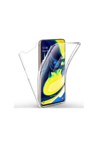 Exquıs Samsung Galaxy A80 Uyumlu Ön Ve Arka Koruma 360 Full Kaplama - Şeffaf