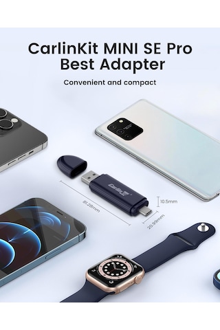 Carlinkit Oem Kablolu Carplay Ve Oem Kablolu Android Auto İçin Mini Se Pro Kablosuz Adaptör, İos 10 Ve Android 10 Ve 10"