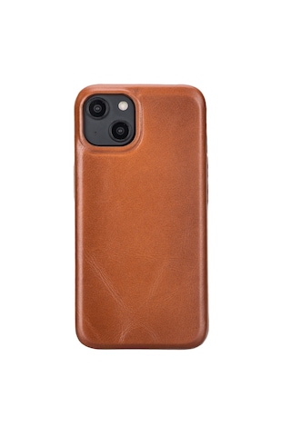 İphone 15 / 15 Plus / 15 Pro / 15 Pro Max Uyumlu Deri Telefon Kılıfı, Kişiye Özel İsim Baskılı, Magsafe Uyumlu, İnce Tasarım Kılıf Tan Rengi