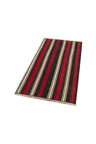 Kırmızı Beyaz Rengi El Dokuma Koyunlu Yün Kilim