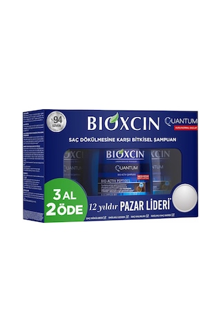 Bioxcin Quantum Şampuan Kuru Ve Normal Saçlar İçin 3x300 Ml Dökülme Ve İncelme Karşıtı Bio-act 1 KG