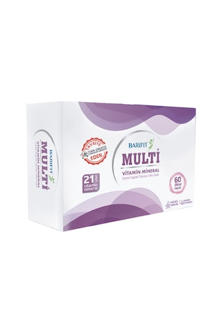 Barifit Multi Vitamin Mineral Takviye Edici Gıda 60 Kapsül Barifit Multi Vitamin Mineral Takviye Edici Gıda 60 Kapsül