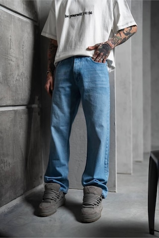 Taşlamalı Mavi Baggy Pantolon Taşlamalımavi